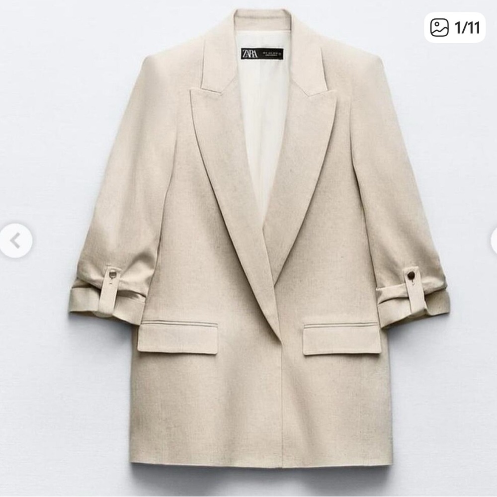 Zara Women's Cream Blazer Coat from TOKYO like new